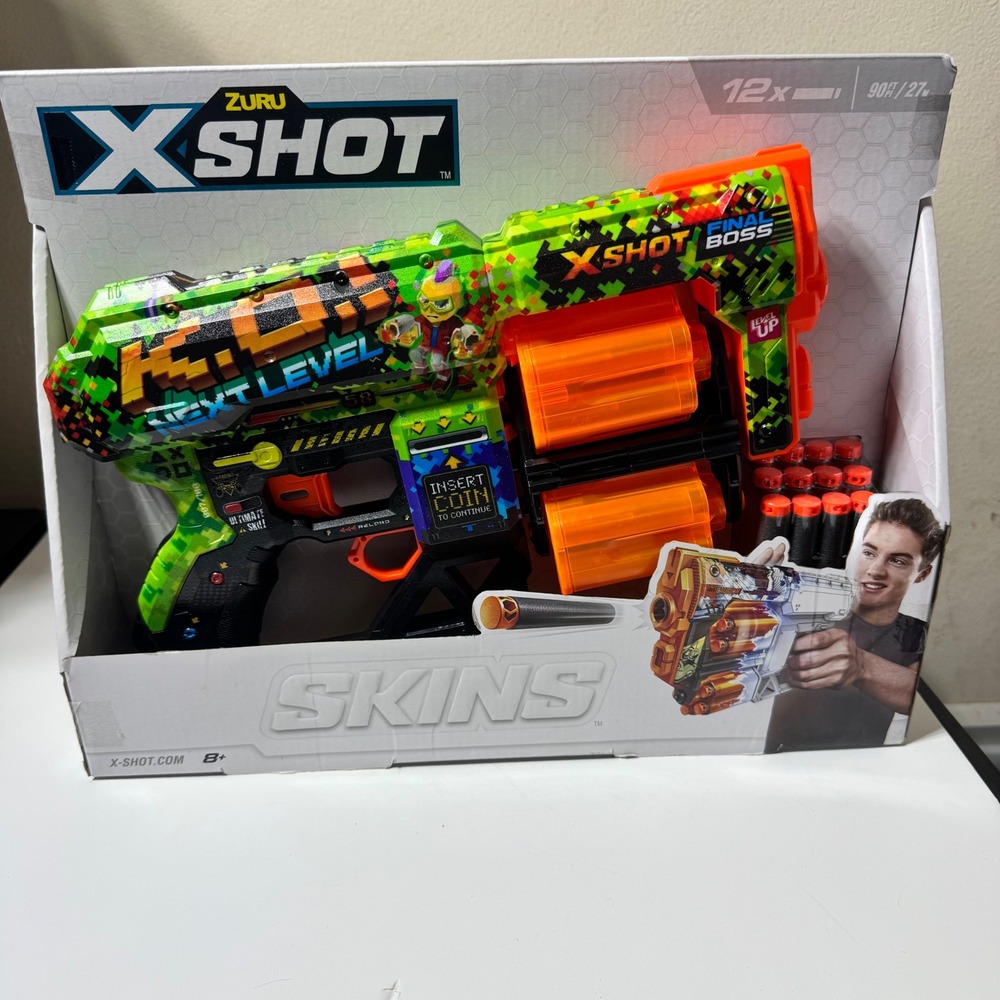 Zuru X-Shot Skins Dread Dart Blaster Final Boss KO Gaming Skin 12 Darts